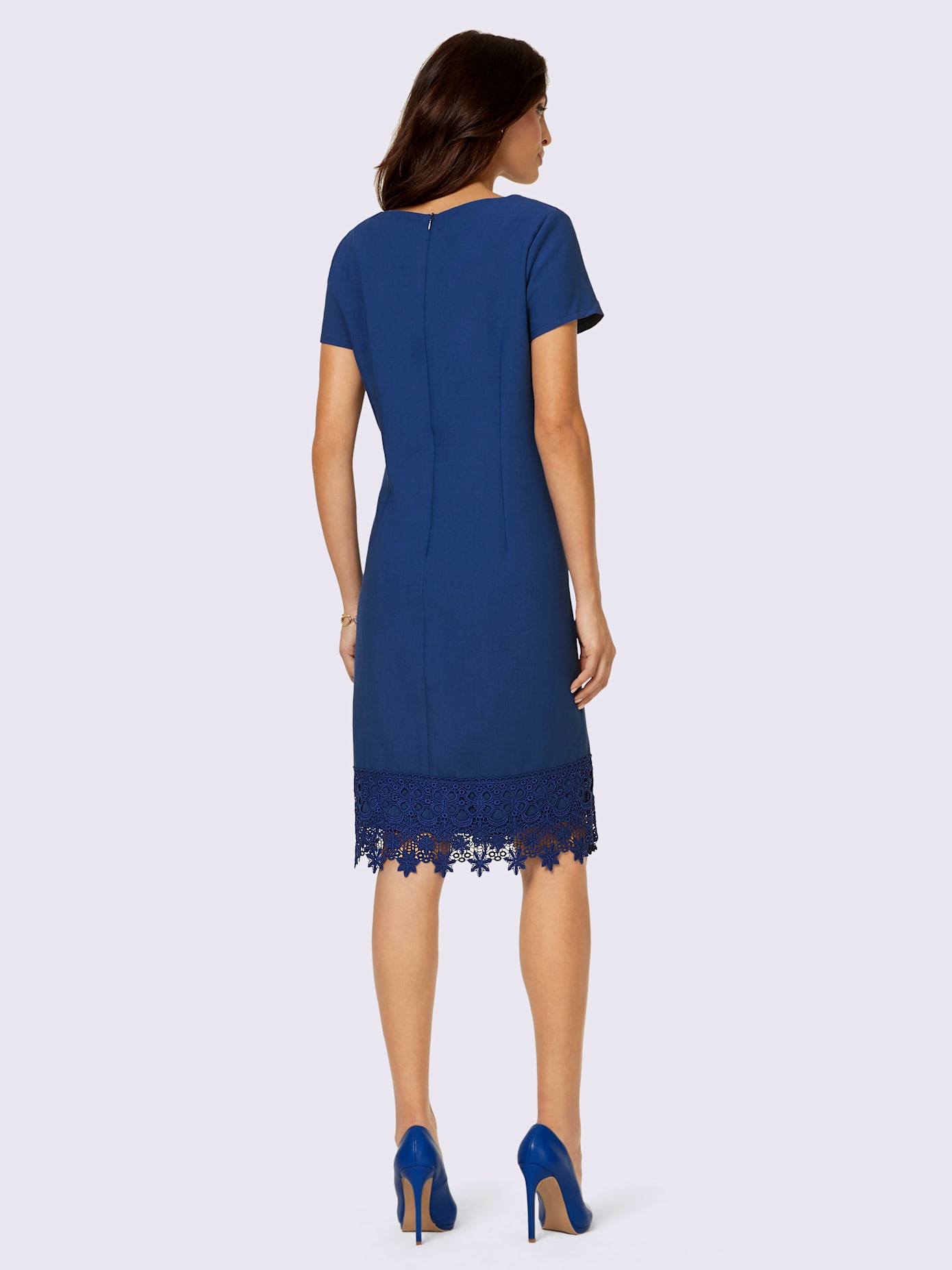 Robe évasée mélange de matières facile d'entretien