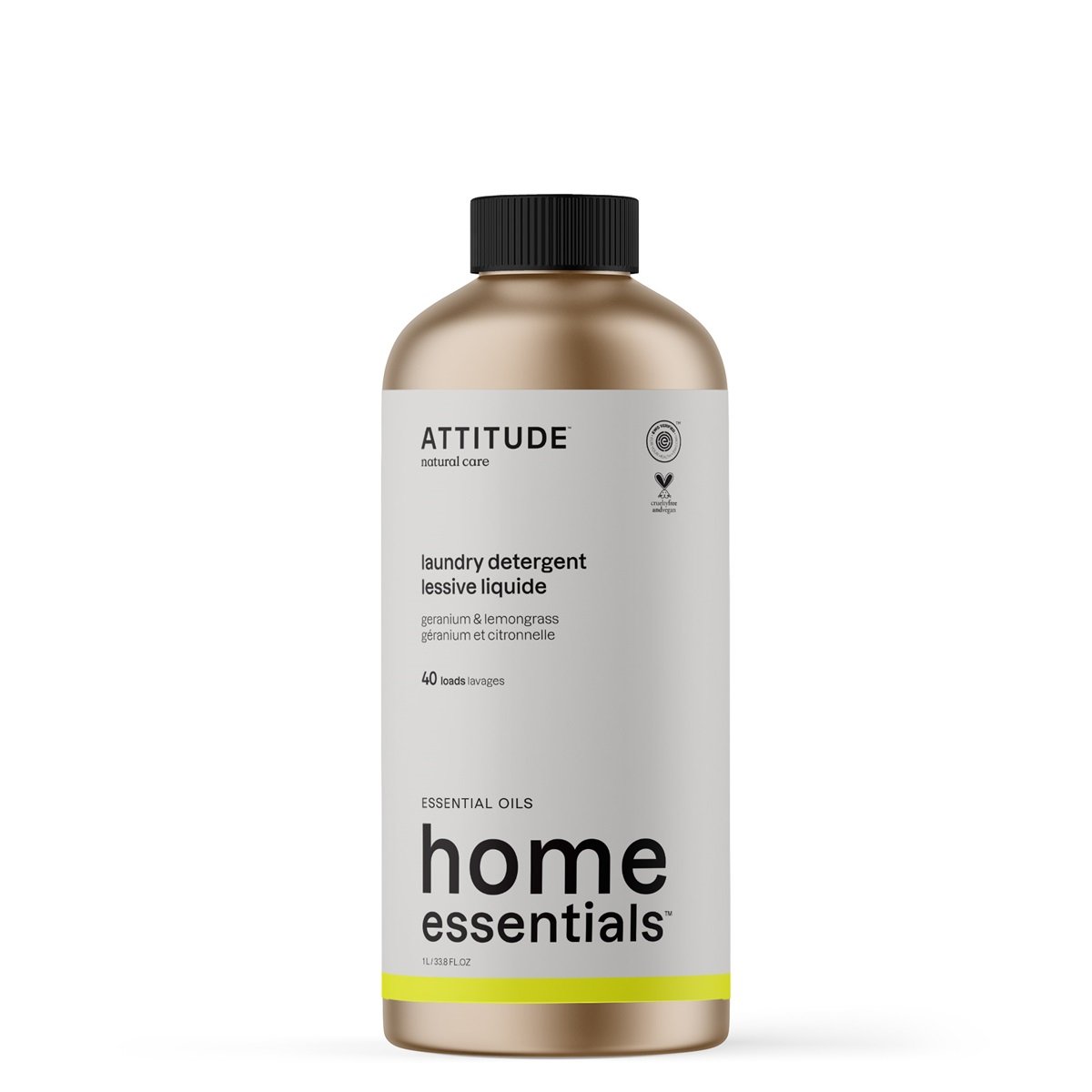 Attitude Home Essentials Wasmiddel Geranium & Citroengras Aluminium Fles (1000 ml)