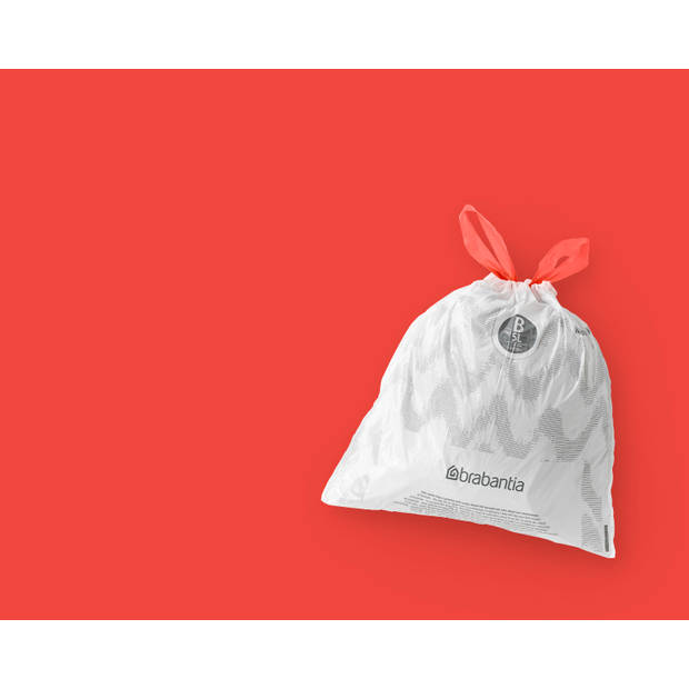 Brabantia PerfectFit afvalzak met trekbandsluiting code B. 5 liter, 20 stuks/rol - White