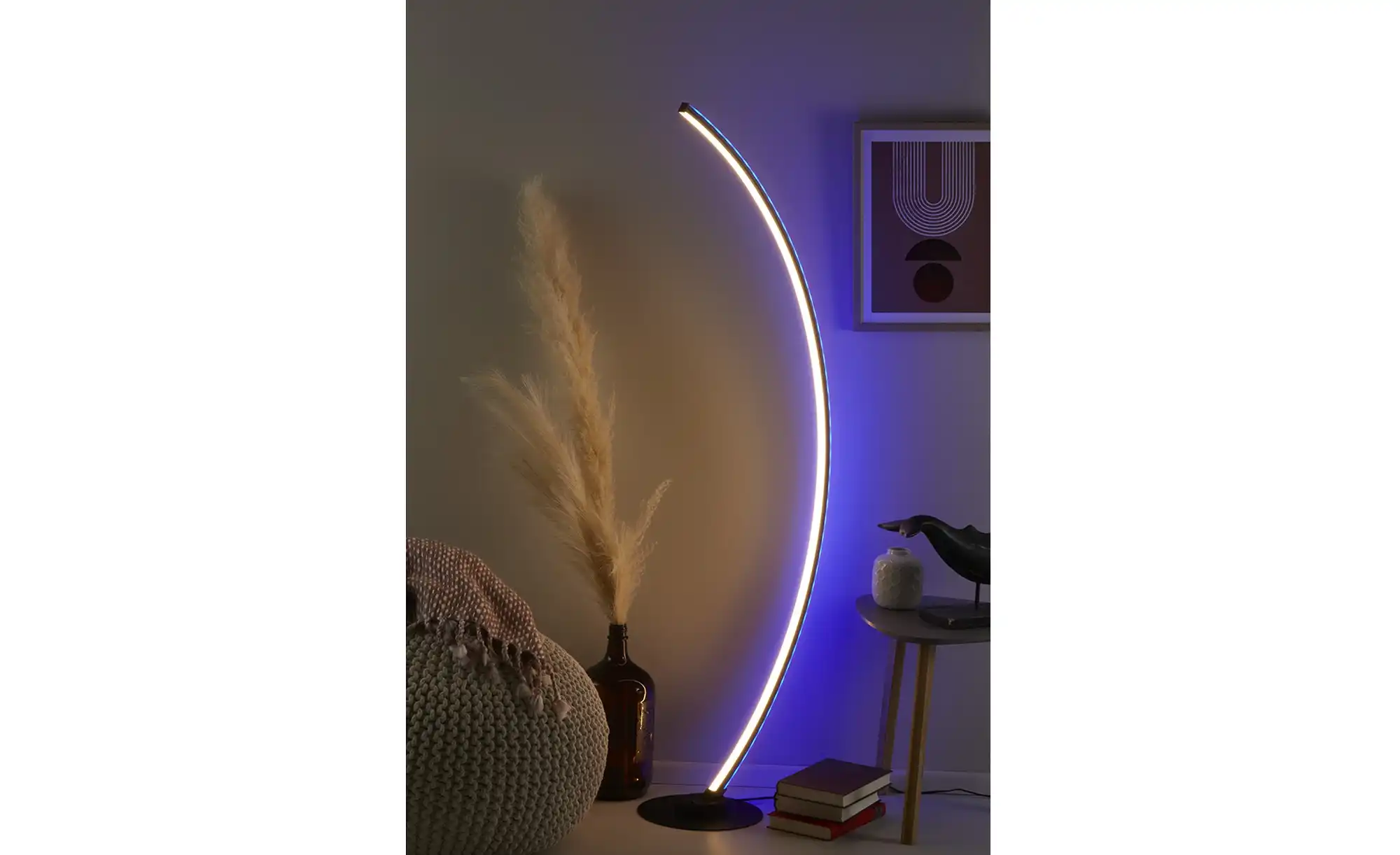 KHG LED-Stehleuchte, schwarz mit Farbwechsler