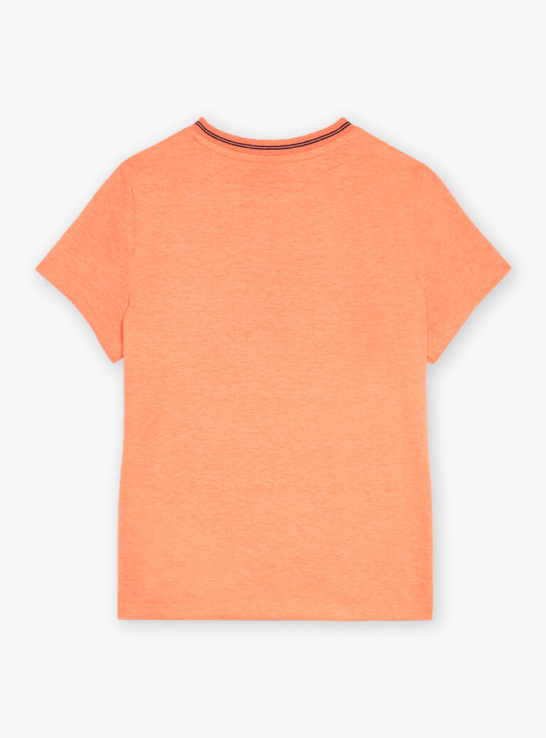 T-shirt orange fluo à manches courtes