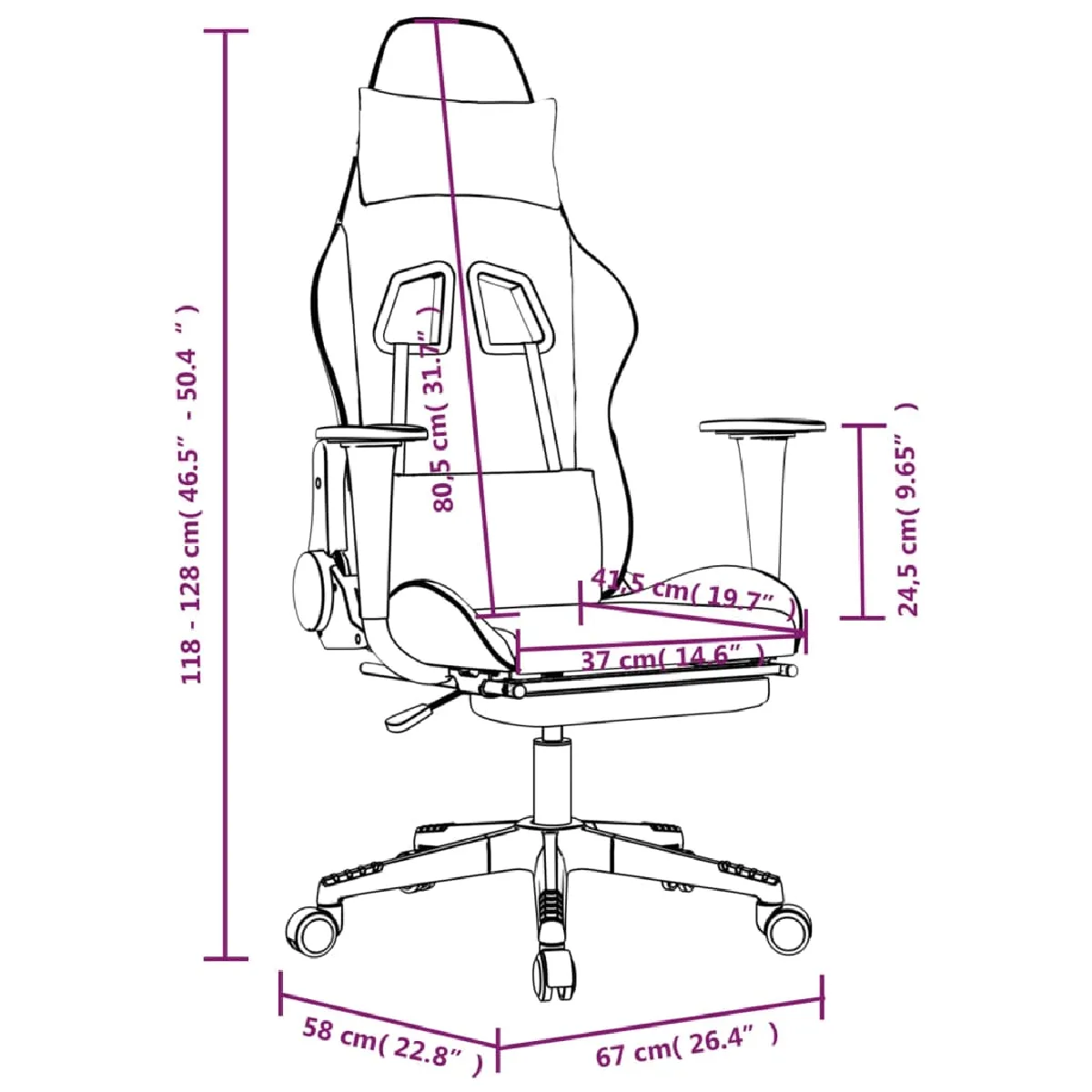 vidaXL Chaise de jeu de massage - Noir/Vert
