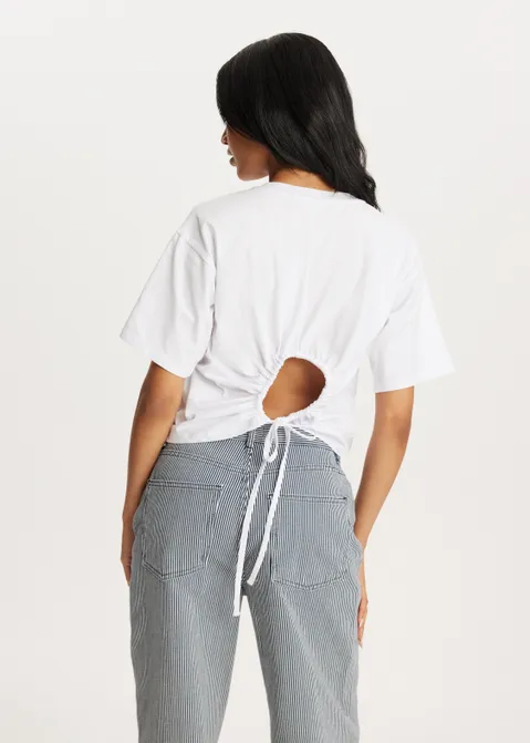 T-shirt met koord wit (WIT)