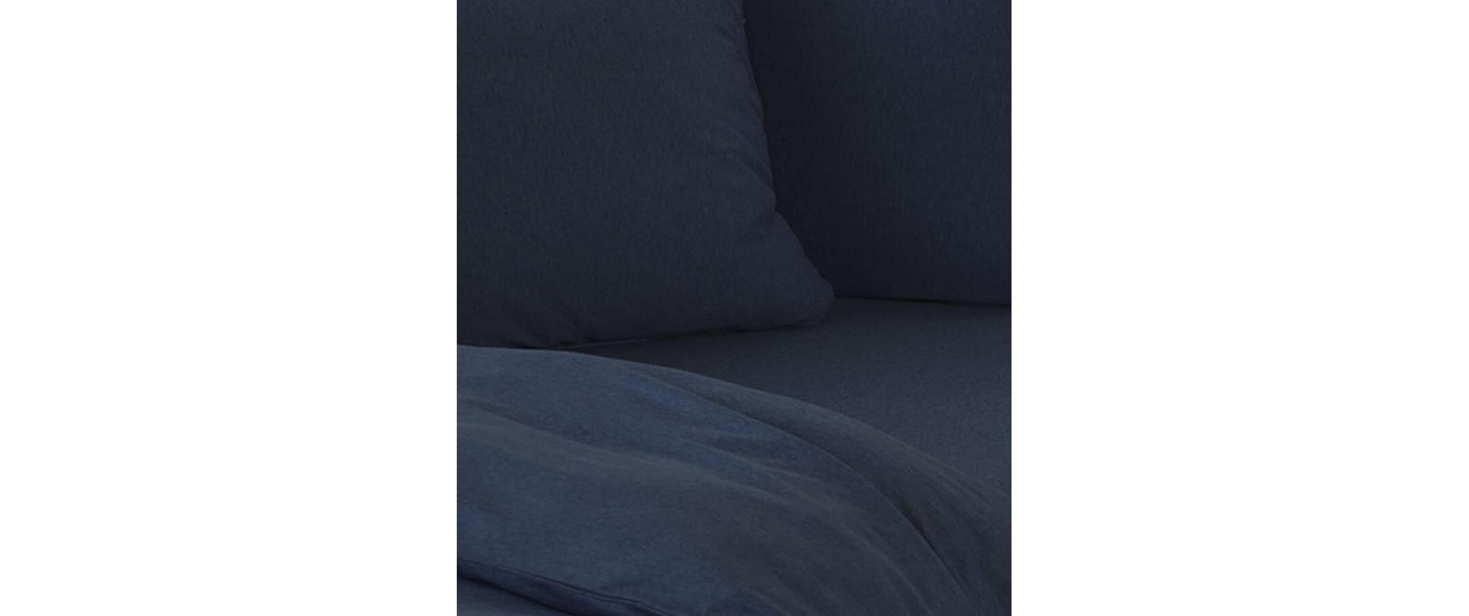 Bettwäsche-Set, 160 x 210 + 65 x 100 cm, Melange/MarineBettwäschegarnitur aus 100% Baumwolle