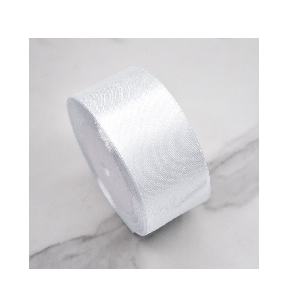 (4cmx20m) Geschenkband Satin Deko Band - Weiss