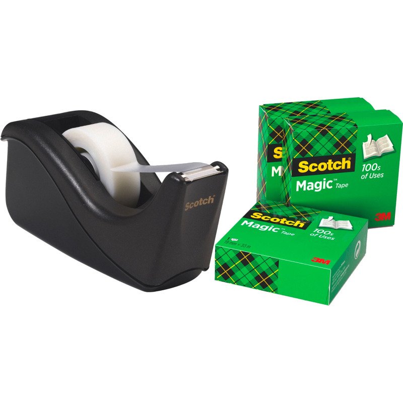 Dévidoir adhésif Scotch C60 noir + 4 rubans Magic invisible = Pour l'achat de 3 dévidoirs, 1 sachet de M&M OFFERT