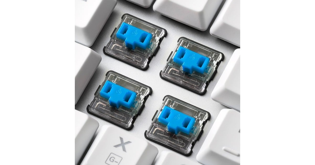 SharkoonPureWriter RGB, gaming toetsenbord  (Wit, US lay-out, Kailh Choc Low Profile Blue, RGB leds)