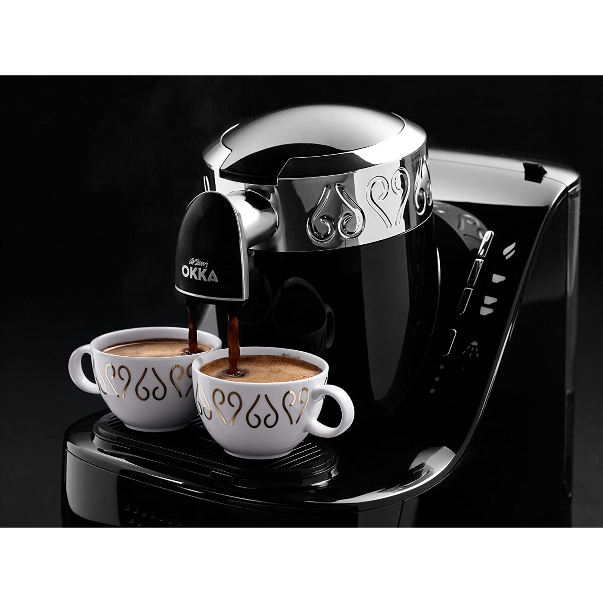 Mokka Maschine Schwarz/Chrome Edelstahl