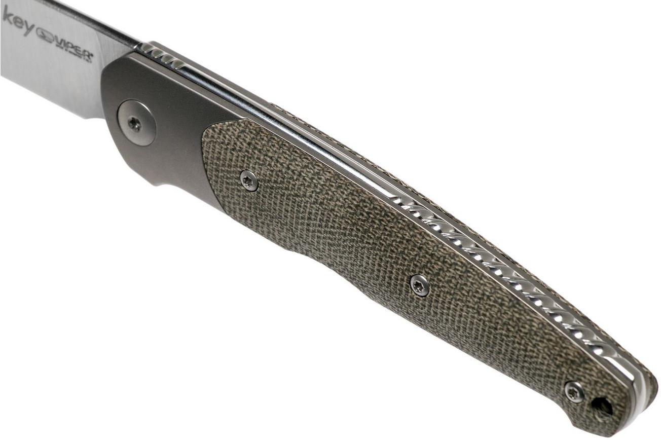Viper Key V5978CV Bolster Green Canvas Micarta zakmes, Jesper Voxnaes design