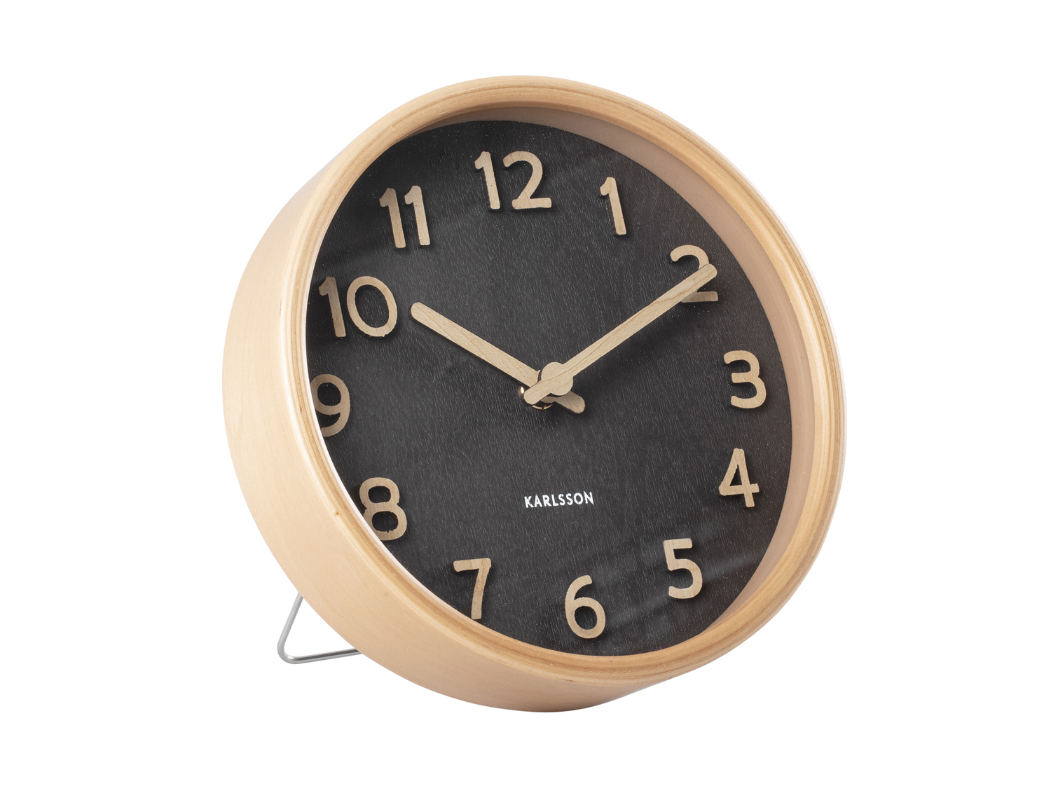 Table clock Pure wood grain black