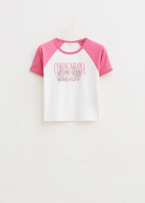 T-shirt met colorblock roze (ROS.M)