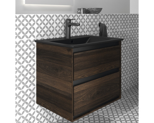 Ideal Standard Connect Air wastafelmeubel, BxHxD 60 x 51,7 cm x 44 cm, frontkleur: walnootzwart hoogglans, R0473NE