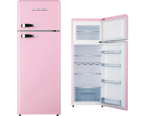 Wolkenstein GK212.4RT SP roze koel-vriescombinatie, afmetingen (B x H x D): 54,5 x 145,6 x 62,6 cm, koelgedeelte: 172 l, vriesgedeelte: 39 l