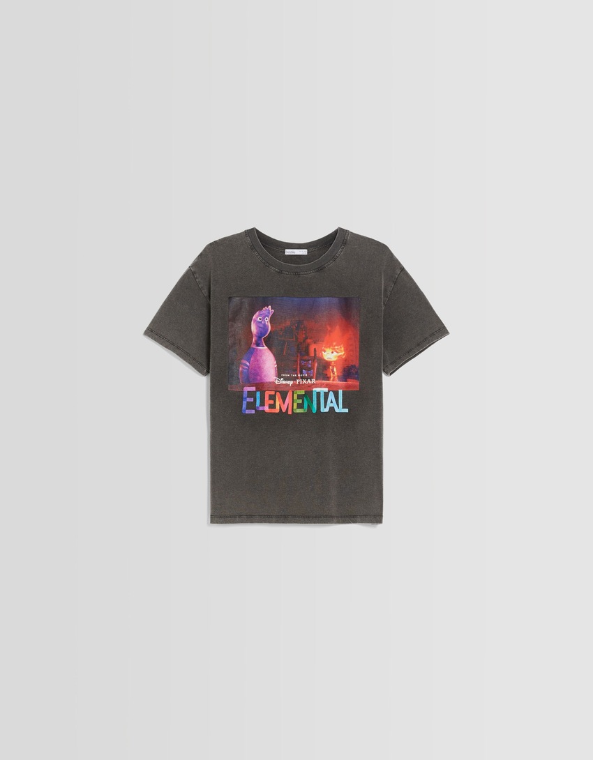 Camiseta oversized de manga curta com estampa Elemental