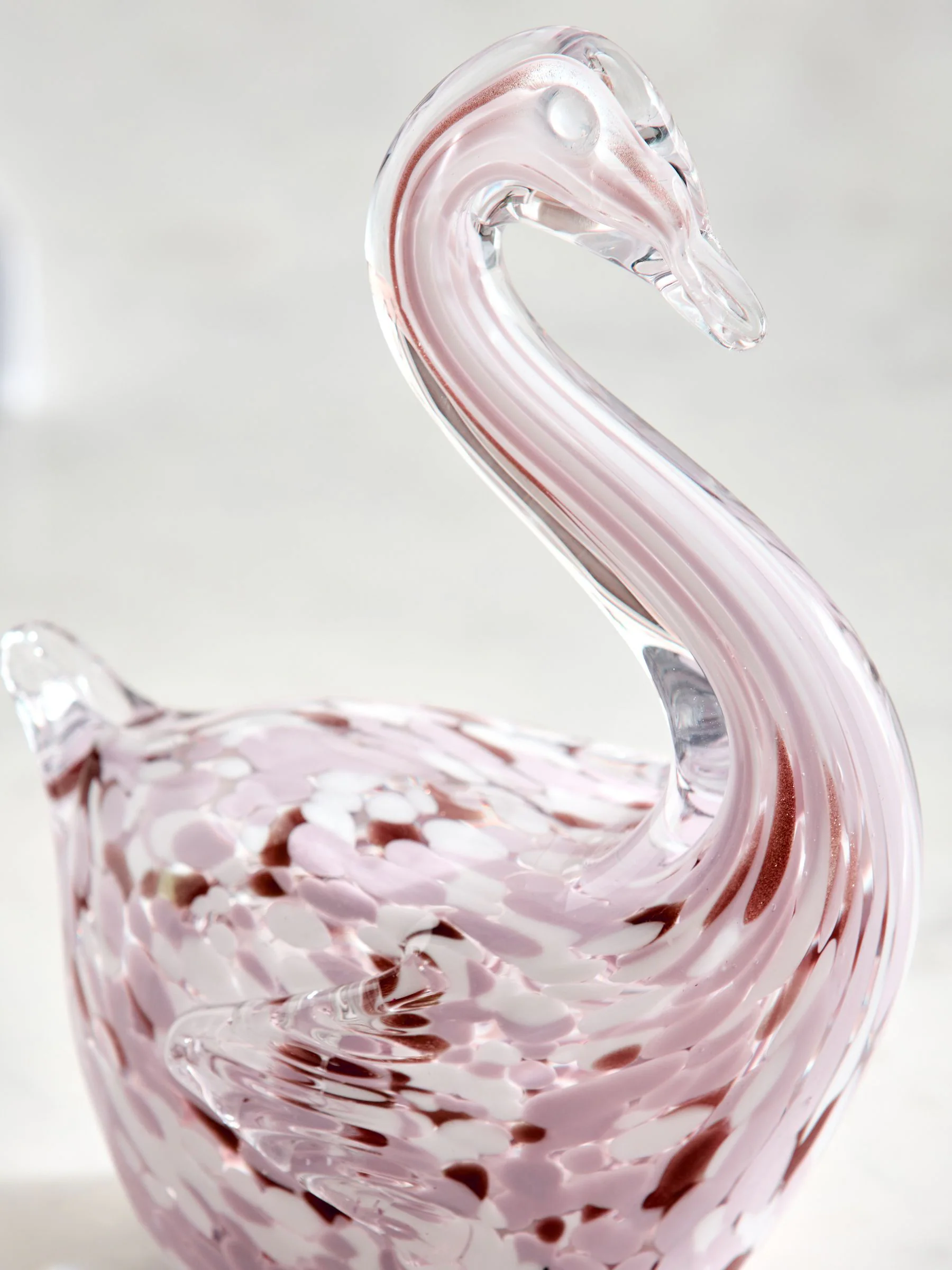 Confetti Glass Swan Ornament