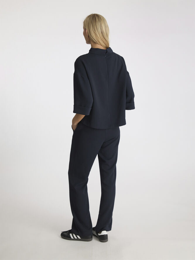 Neo Noir Arlo Crepe Jumpsuit Navy