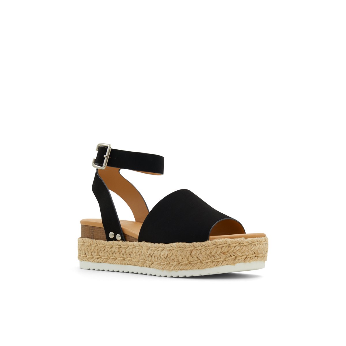 K STUDIO-Alodever-Sandales espadrilles à bride de cheville - Platforme - Noir