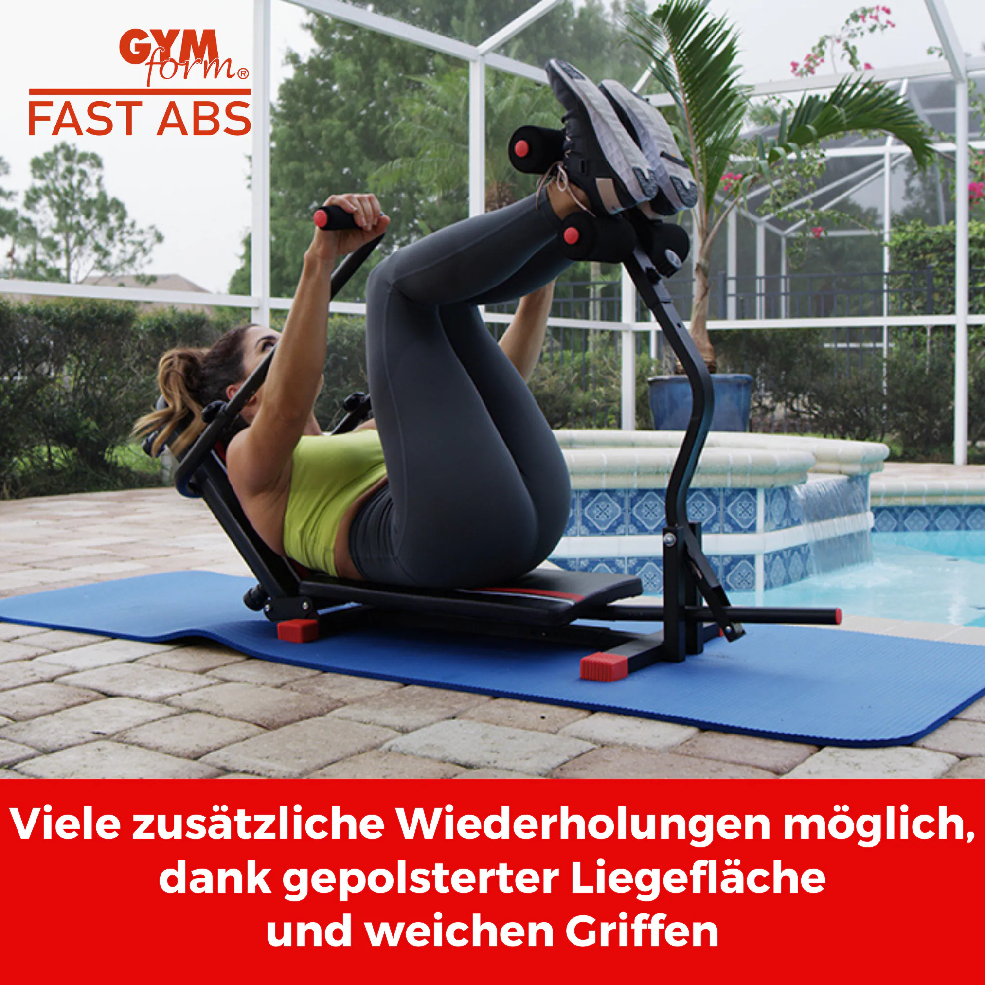 Gymform® Bauchmuskeltrainer - Bauchtrainer Zuhause, klappbar Fast Abs