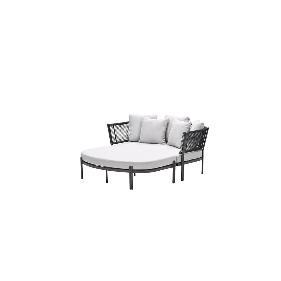 San Remo divanbed - carbon black - rope lava zwart - valley sand