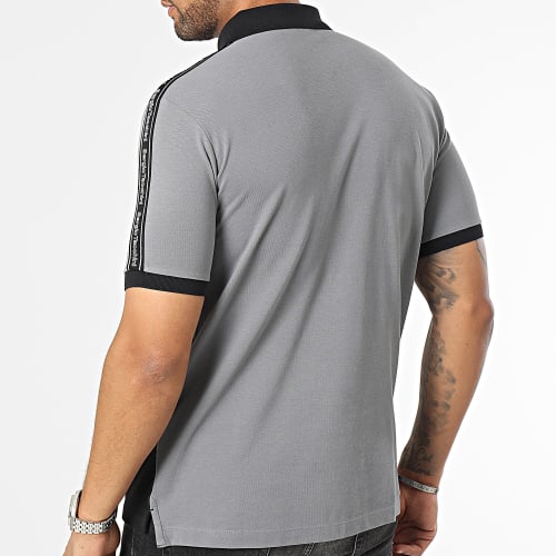 Polo Manches Courtes A Bandes 40292 Midday Gris Noir