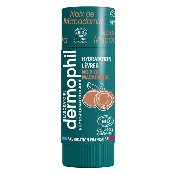 Protetor labial orgânico Dermophil, sabor noz de macadâmia, 4g