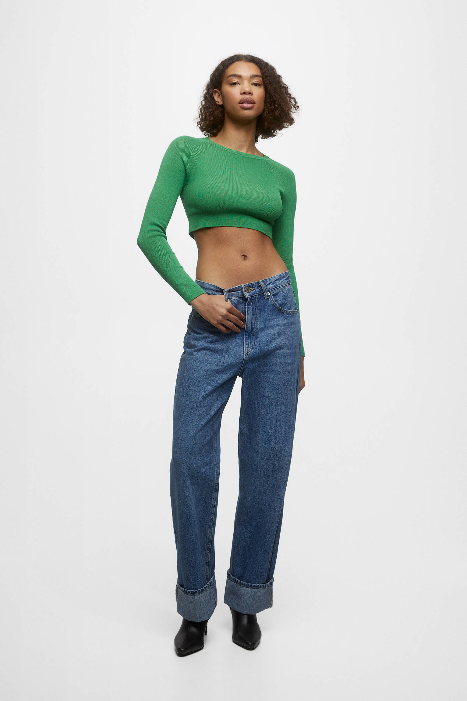 BLUSA DE TRICÔ CURTA - VERDE