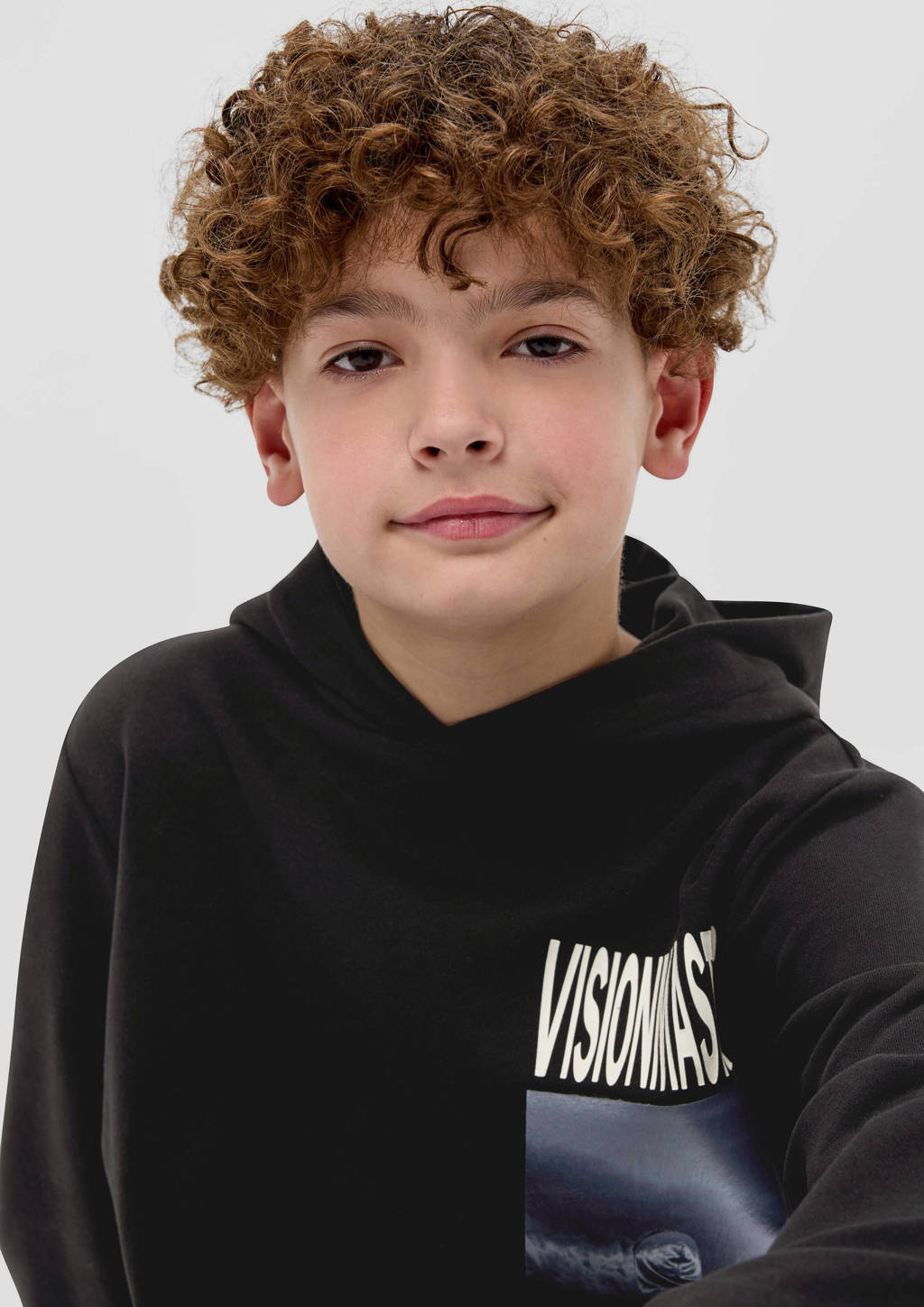 s.Oliver sweater met printopdruk zwart