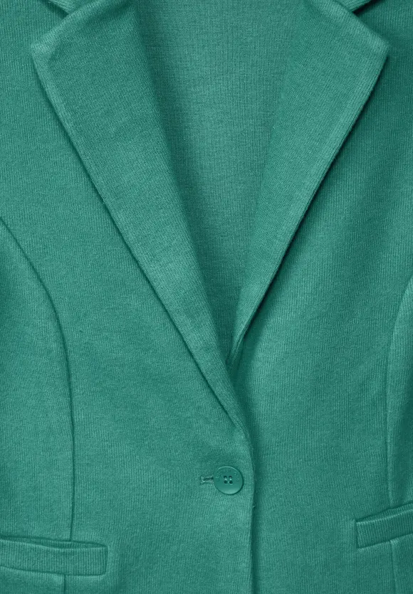 Basic Blazer mit Raffungen - lagoon green