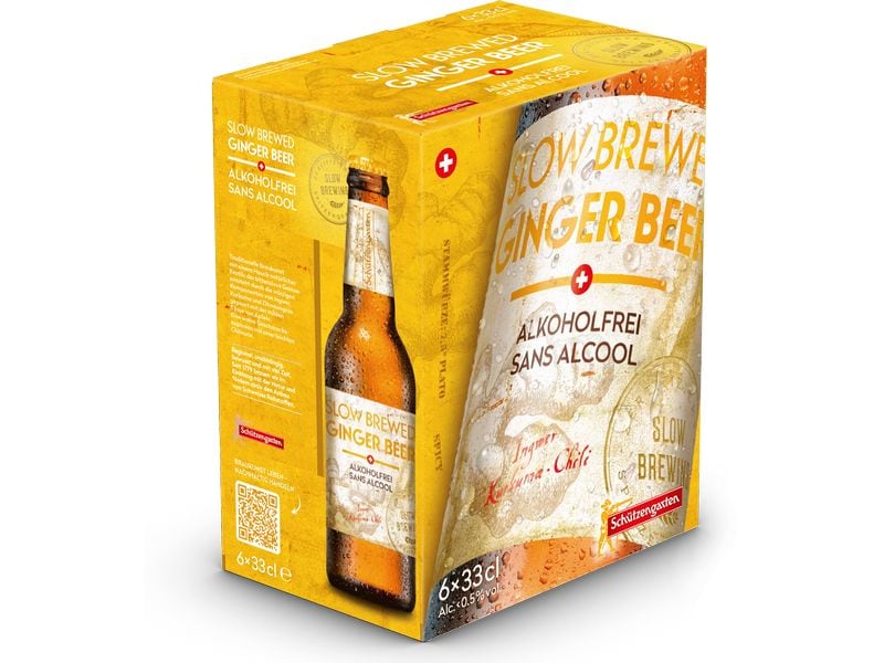 Schützengarten Ginger Beer alkoholfrei 6 x 0.33 l Aromatisches Ingwerbier ohne Alkohol