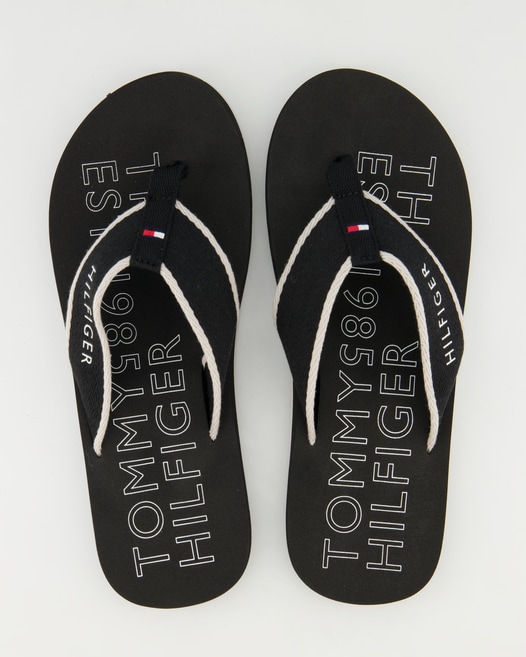 Tommy Hilfiger Sporty Beach Sandal Zehentrenner in Schwarz