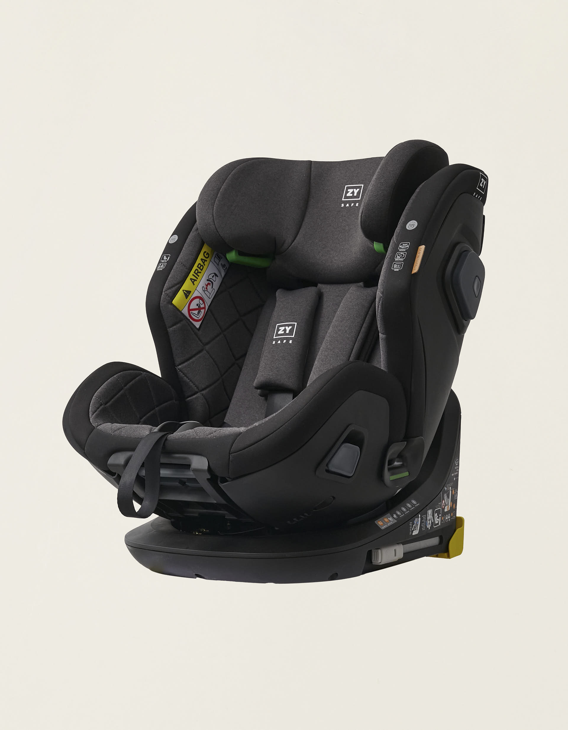 Cadeira Auto I-Size ZY Safe Premium com Isofix (40-150), Preto/Cinza
