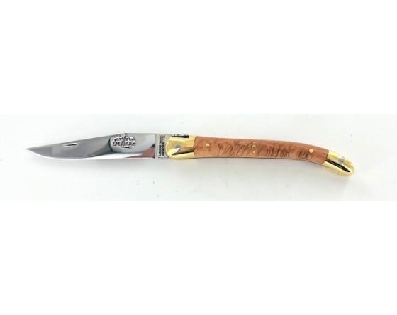 Laguiole Tradition 9 cm - 2 mitres laiton - Bruyère Couteau de Poche Forge de Laguiole