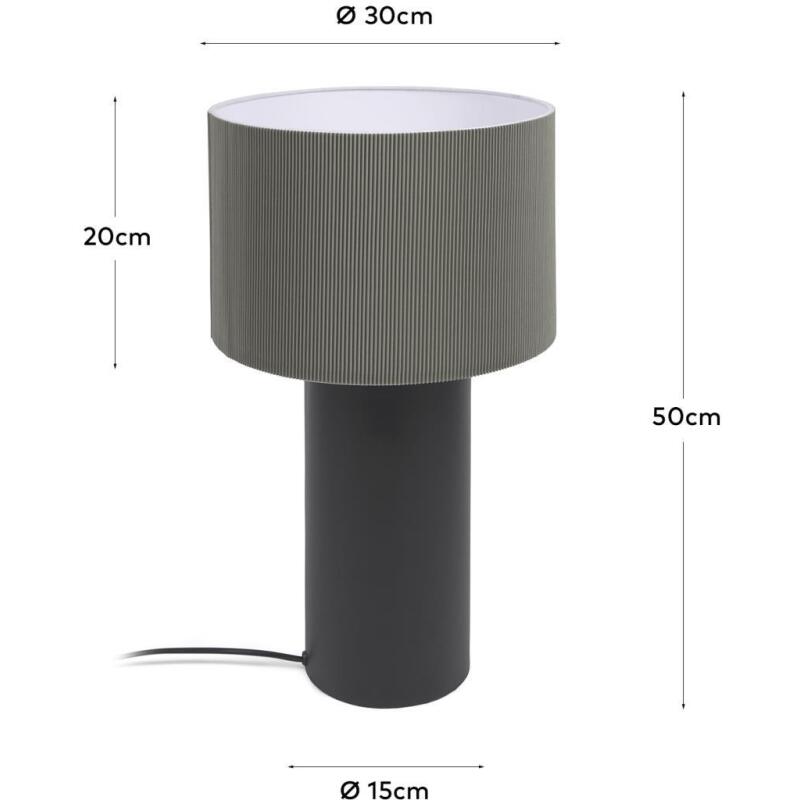 Lampe de table Domicina en métal peint noir et gris