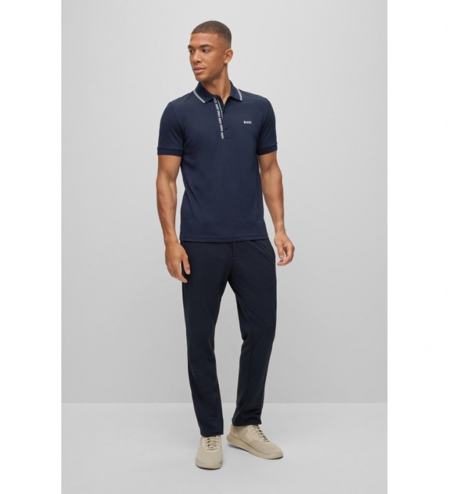 BOSS Polo Piqué 50481706 Marinha