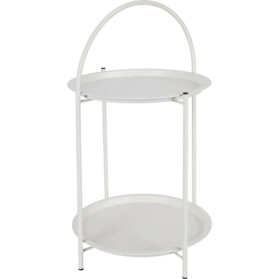 Home & Styling Bijzettafel 2 laags - wit - metaal - 40 x 66 cm