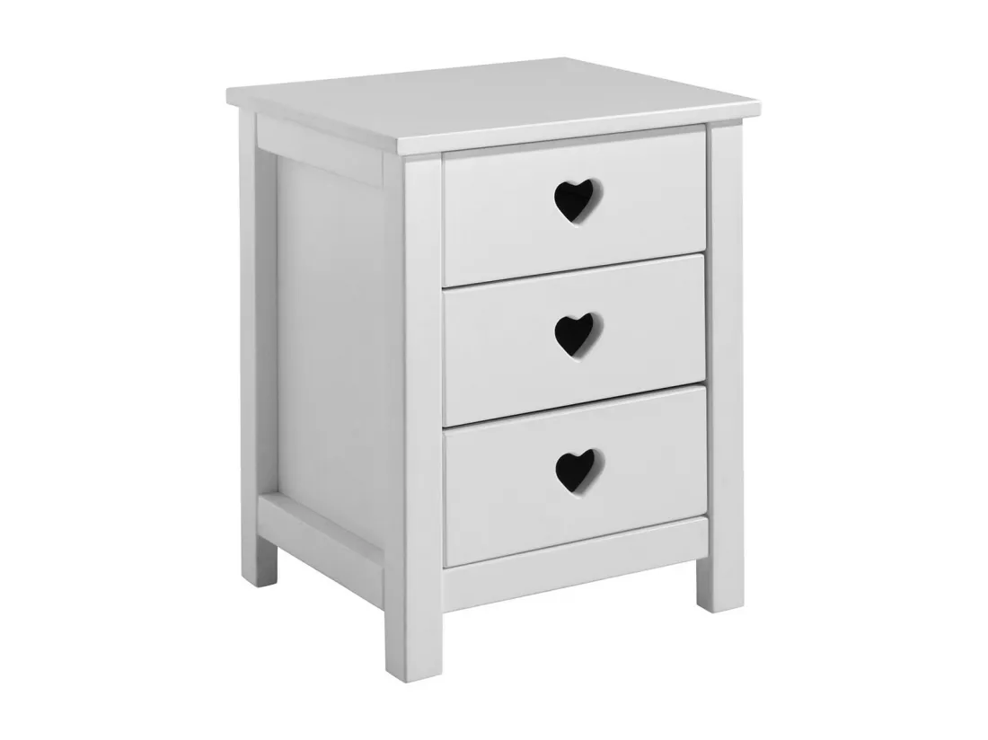 MILADY - Lit 90x200cm + Chevet + Armoire 3 Portes + Bureau