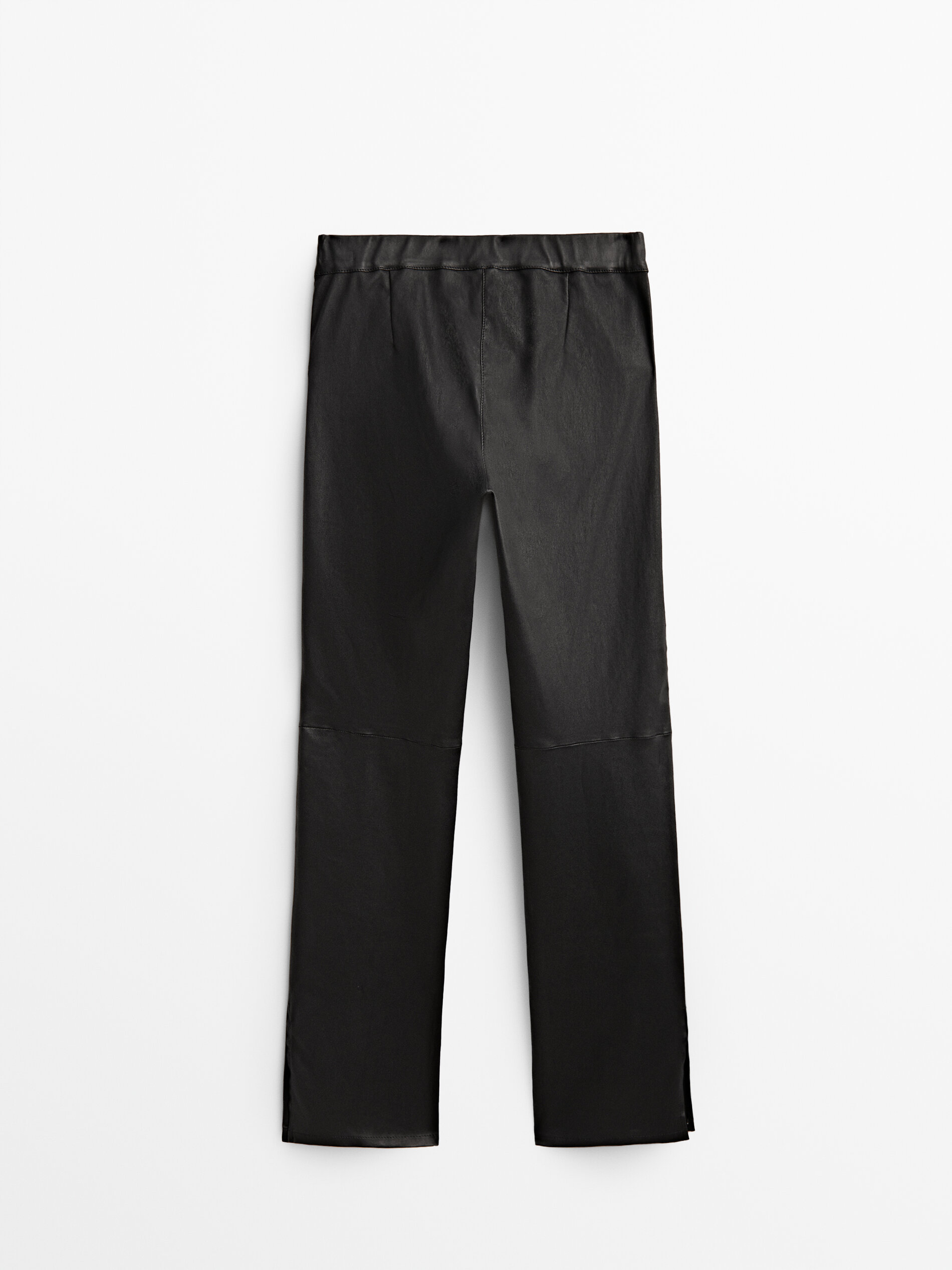Calça legging de couro preta - PRETA