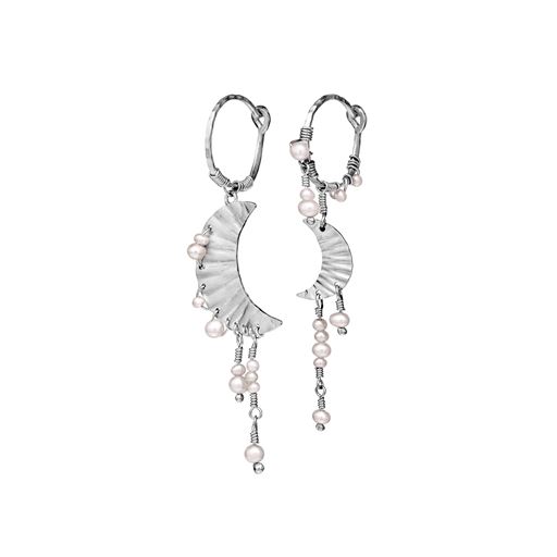 Maanesten Esta Øreringe, Silver/Pearl