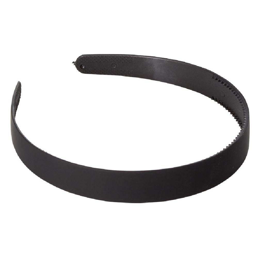 Serre tête plastique fin noir mat