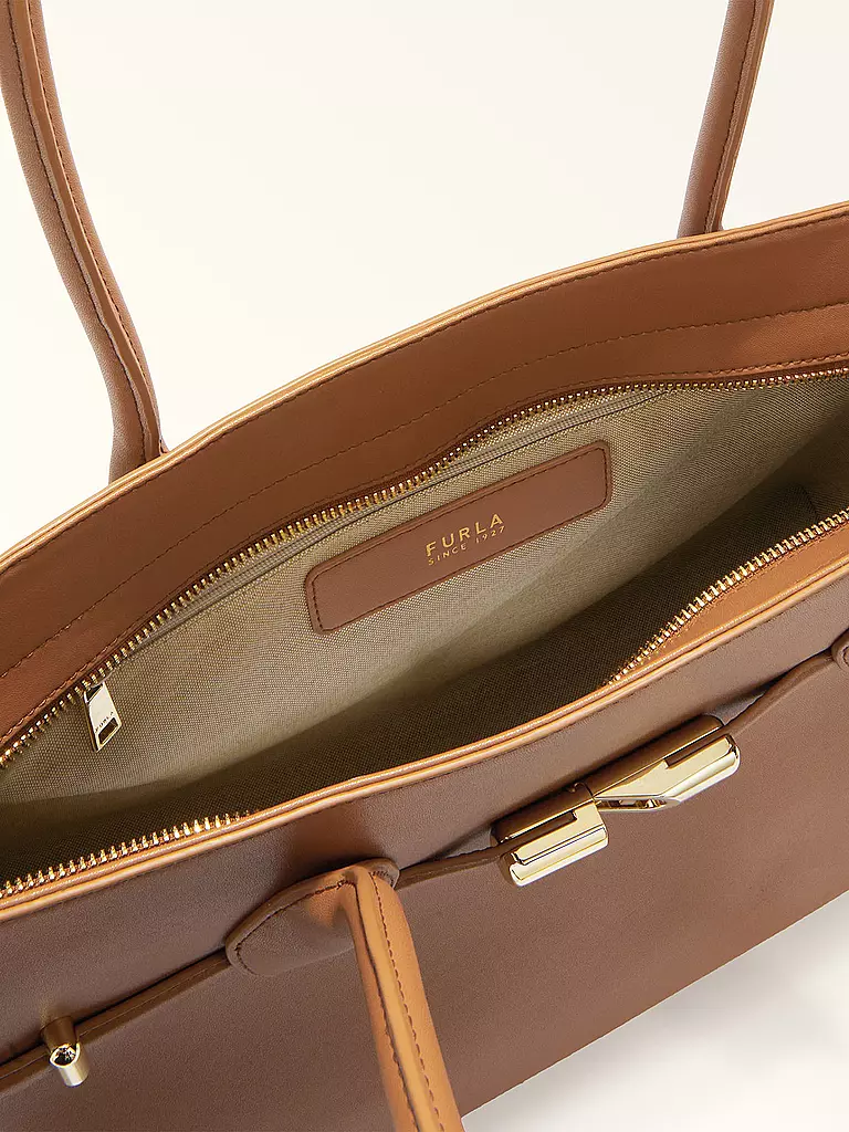 FURLA Ledertasche - Shopper GOCCIA Large camel