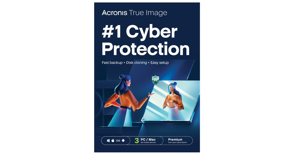 AcronisTrue Image Premium Subscription software  (3 computers, 1 jaar licentie, 1 TB cloudopslag)