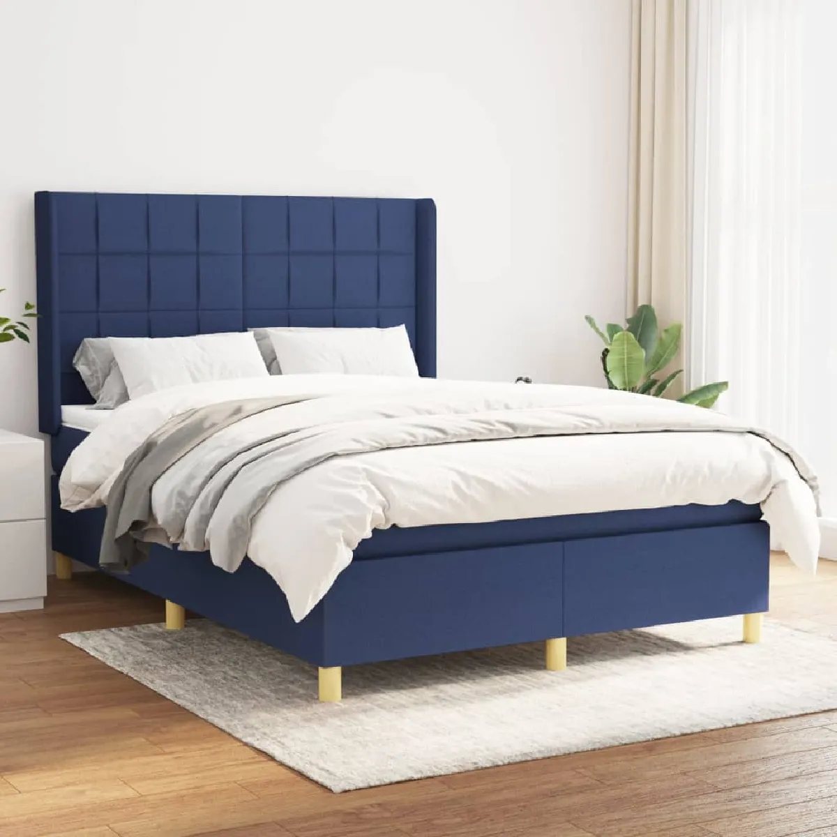 VidaXL Sommier avec matelas - Bleu 140x200 cm