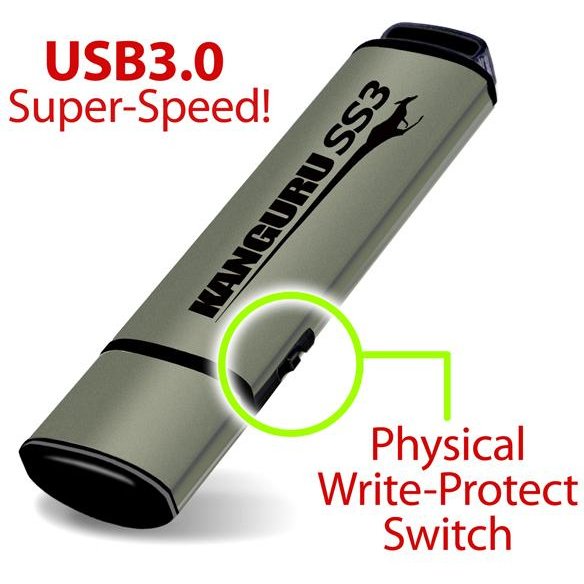 iStorage Kanguru 64GB SS3 USB3.0 lecteur USB flash 64 Go USB Type-A 3.2 Gen 1 (3.1 Gen 1) Aluminium