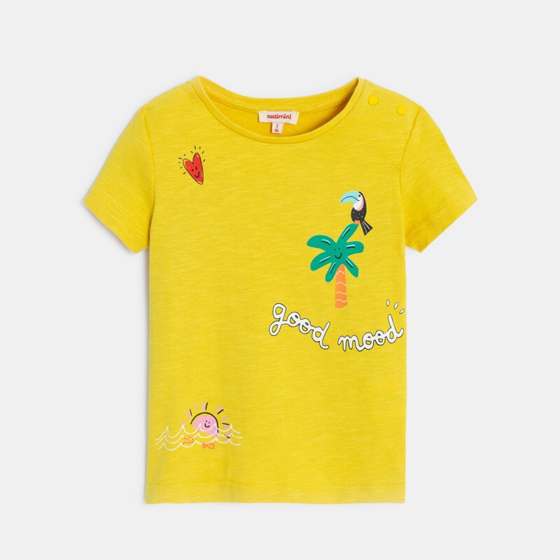 T-shirt bébé fille jaune imprimé exotique Catimini Jaune