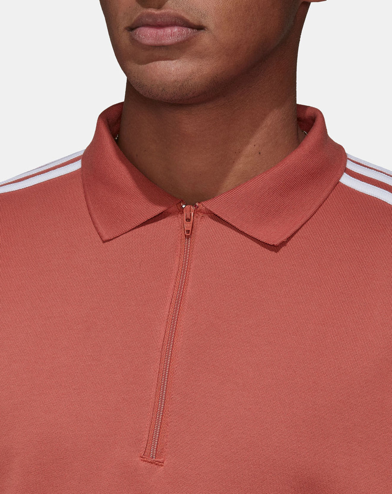 Adidas Polo droit zippé brique