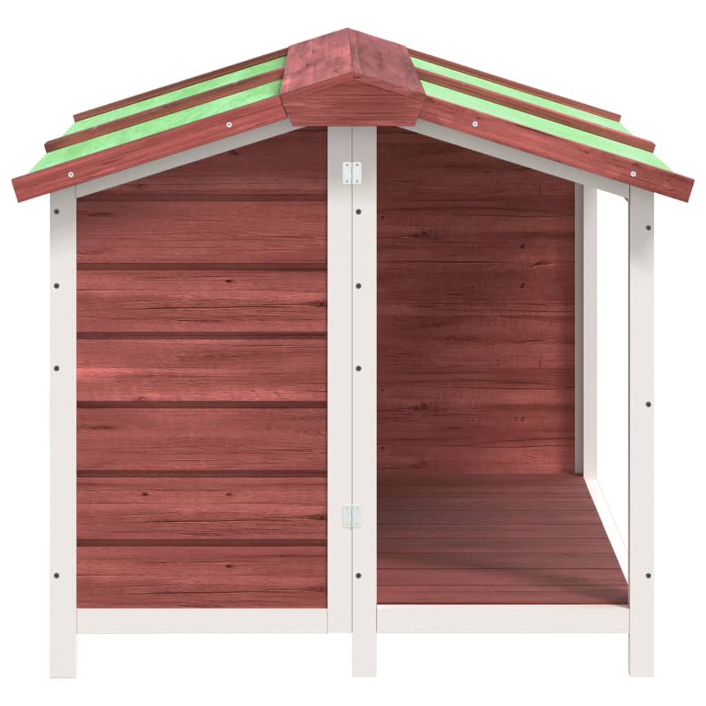 Casinha para cachorro vidaXL, madeira maciça de pinho, cor mocha, 96x87x80,5 cm