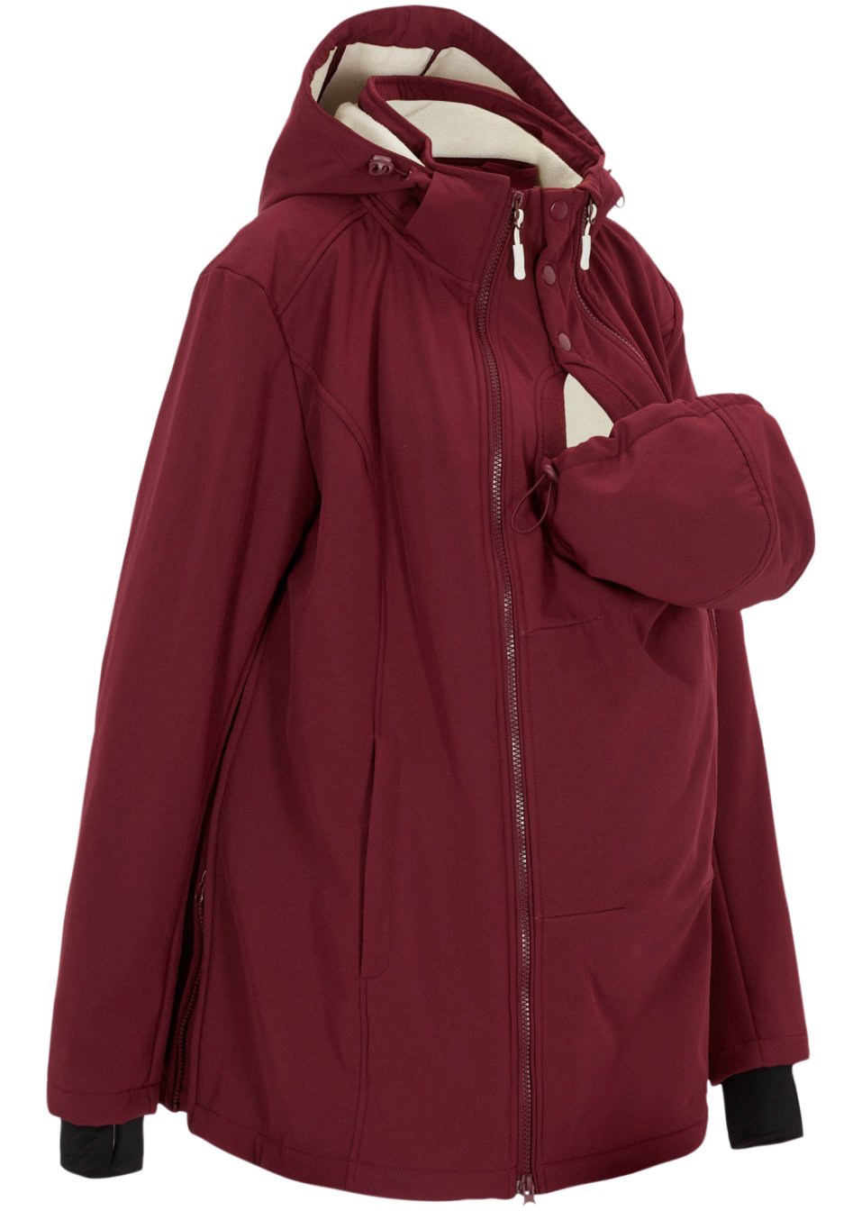 Veste longue softshell fonctionnelle avec polaire peluche