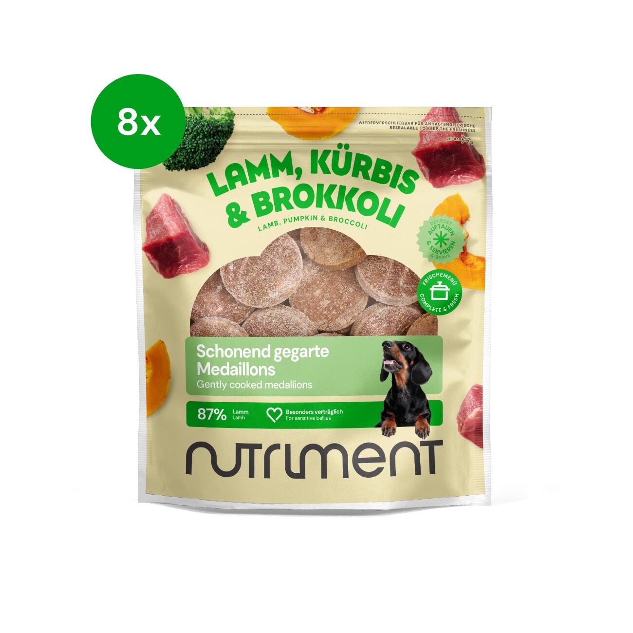 Nutriment Medaillons Lamm, Kürbis & Brokkoli 8x800 g
