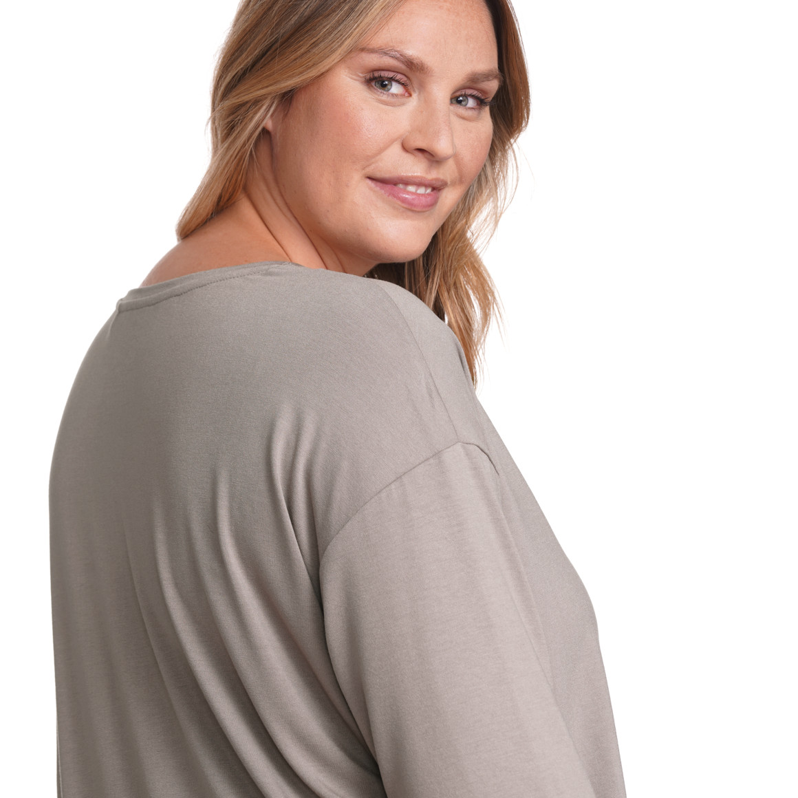 Gina Benotti Damen Longshirt im schlichten Dessin beige