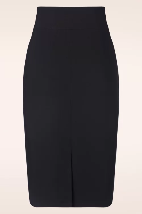 Vixen Rose embroidery pencil rok in zwart